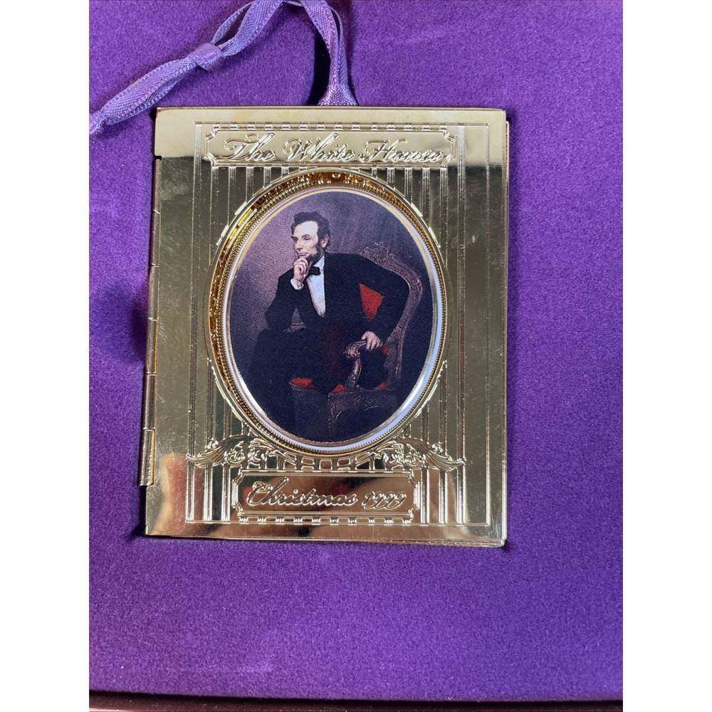 White House Historical Association ornament 1999 Abraham Lincoln Complete W/box - Picture 6 of 10